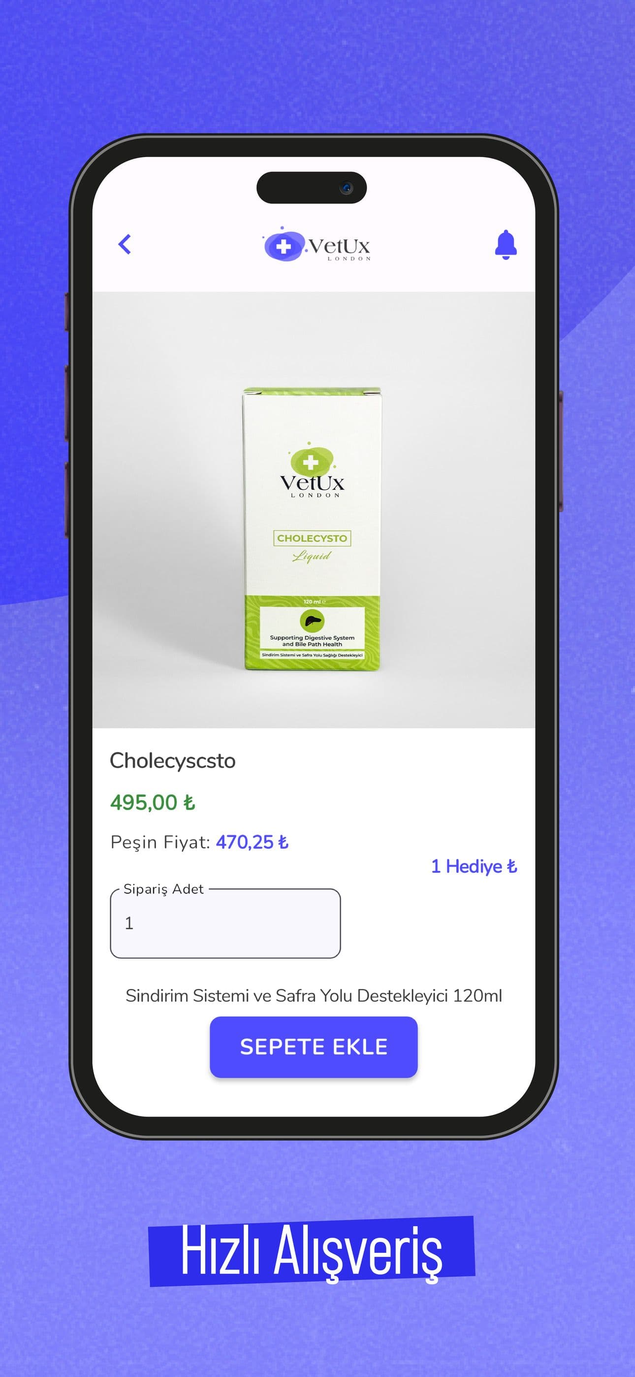 Vet-Ux E-Ticaret Mobil Uygulaması