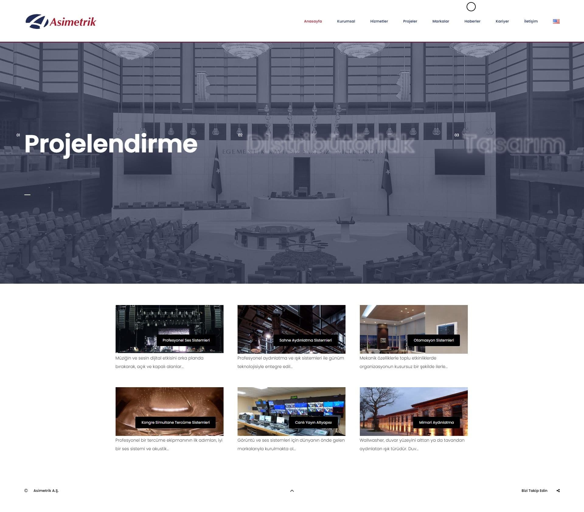 Asimetrik Ses, Işık ve Görüntü Sistemleri Web Sitesi