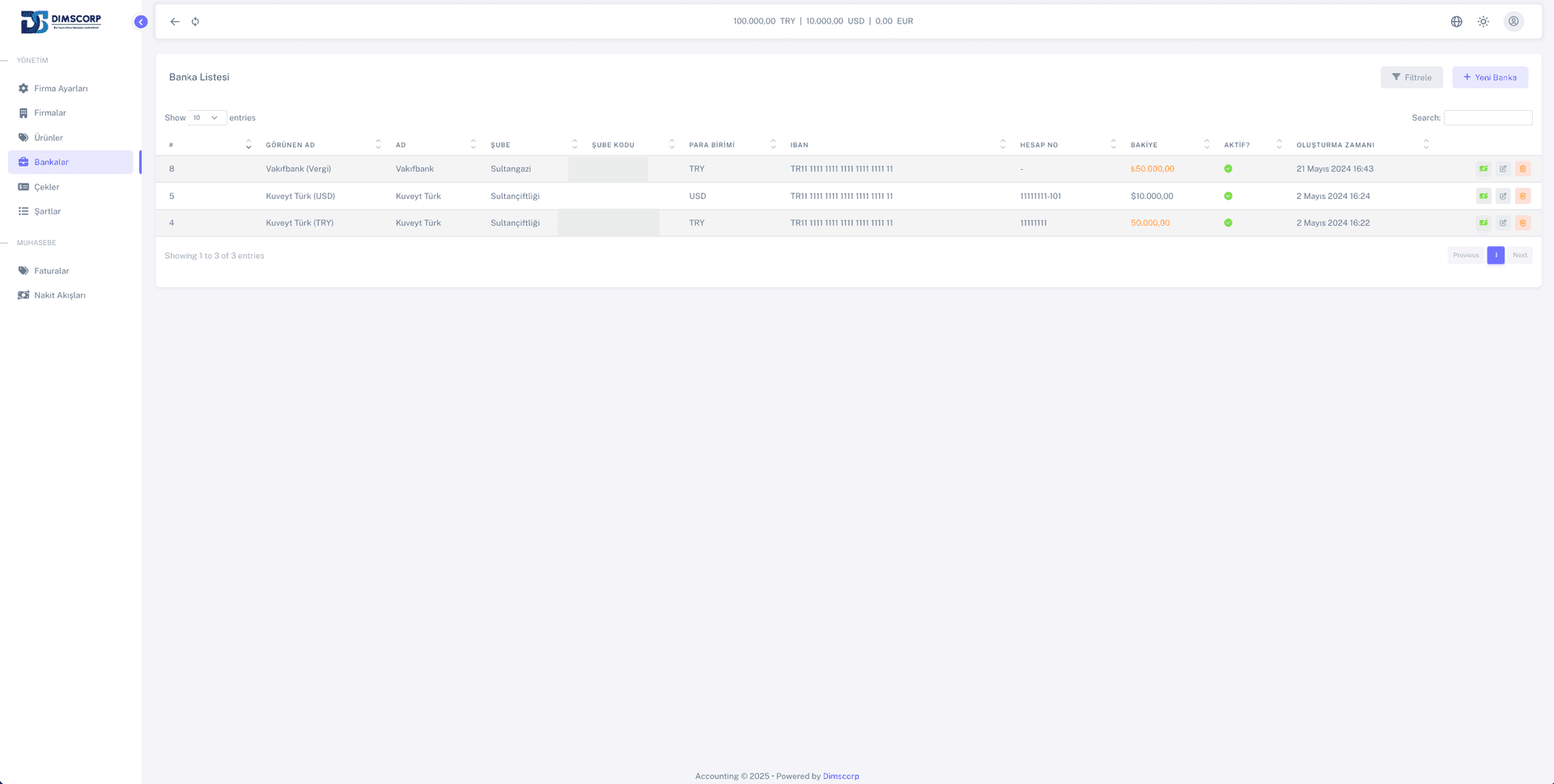 Muhasebe Yönetim Paneli
