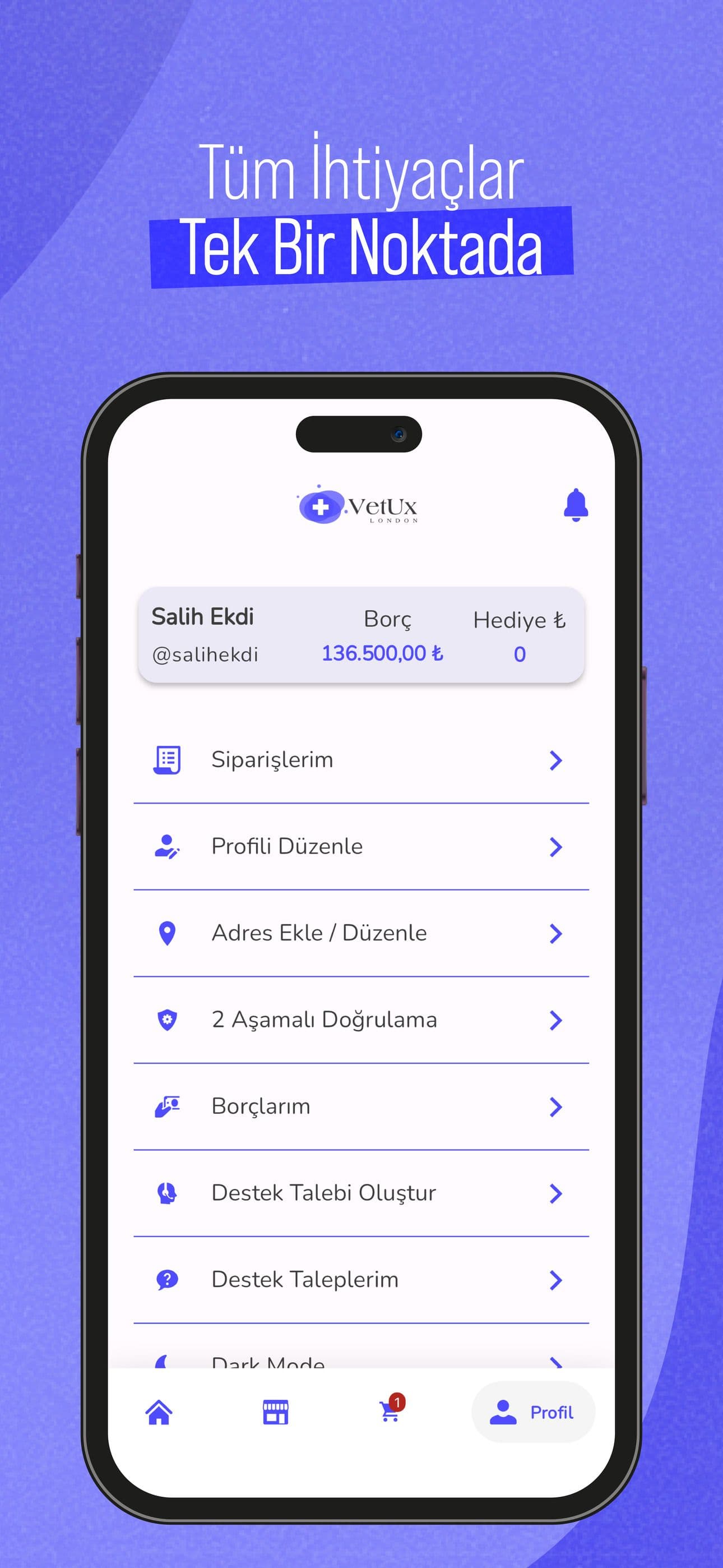 Vet-Ux E-Ticaret Mobil Uygulaması